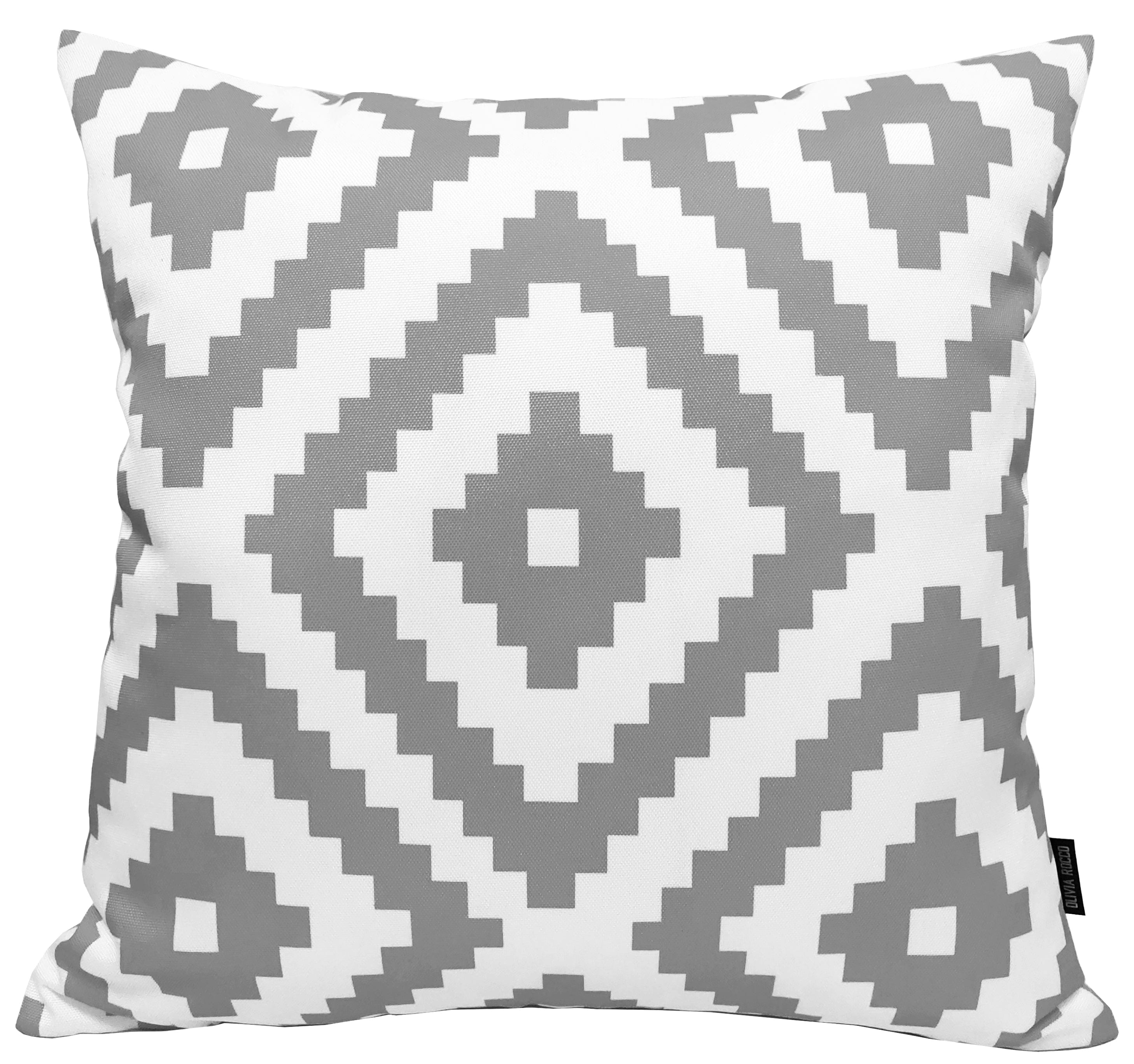 OLIVIA ROCCO Nairobi Silver Waterproof Cushion Covers 43 x 43 cm Reversible Indoor
