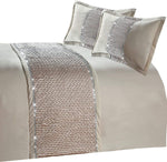OLIVIA ROCCO Zenia Duvet Cover Set With Quilted Trim And Diamante Detailing For Luxurious