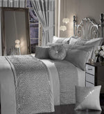 OLIVIA ROCCO Zenia Duvet Cover Set With Quilted Trim And Diamante Detailing For Luxurious