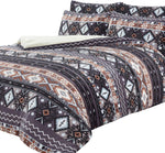 OLIVIA ROCCO Aztec Print Teddy Duvet Set With Reversible Sherpa Fleece Fur Luxurious