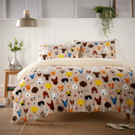 OLIVIA ROCCO Dogs Teddy Duvet Set Faux Fur Bedding With Reversible Sherpa Fleece Single