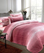OLIVIA ROCCO Ombre Teddy Fleece Duvet Set With Diamante Detailing Two-Tone Luxury Bedding