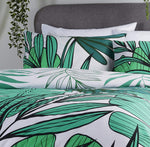 OLIVIA ROCCO Tropical Leaf Reversible Duvet Set Cotton Rich Bedding for Single Double