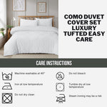 OLIVIA ROCCO Como Tufted Duvet Cover Set With Pillowcases Grey Natural White Easy Care