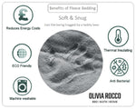 OLIVIA ROCCO Leaf Print Teddy Duvet Set With Reversible Sherpa Fleece Ultra Soft Winter
