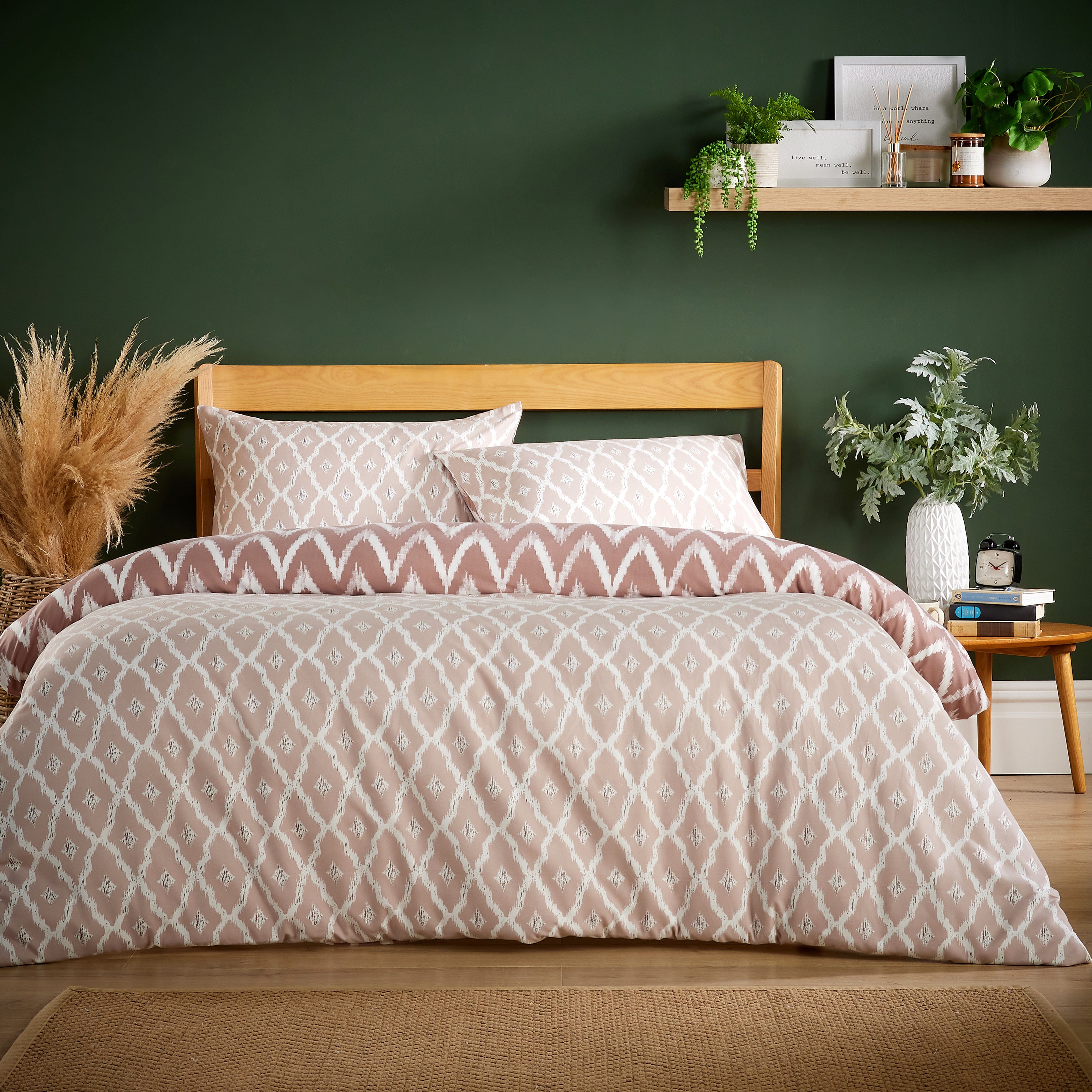 OLIVIA ROCCO Madeira Natural Super Soft Flannel Duvet Cover Set With Pillowcases Easy Care