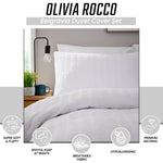 OLIVIA ROCCO Belgravia White Microfibre Duvet Cover Set With Pillowcases Soft Easy Care