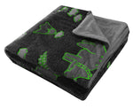 OLIVIA ROCCO Dinosaur Glow In The Dark Teddy Fleece Duvet Set With Bed Throw And Cushion