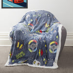 OLIVIA ROCCO Glow In The Dark Teddy Fleece Duvet Set For Kids Winter Warm Cosy Bedding