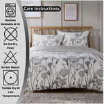 OLIVIA ROCCO Meadow Grey Reversible Duvet Cover Set With Pillowcases Breathable Microfibre for Everyday Luxury Hotel-Style