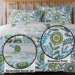 OLIVIA ROCCO Opulence Teal Printed Reversible Duvet Cover Set With Button Closure Single