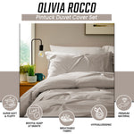 OLIVIA ROCCO Pintuck Natural Microfibre Duvet Cover Set With Pillowcases Easy Care