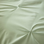 OLIVIA ROCCO Pintuck Sage Green Microfibre Duvet Cover Set With Pillowcases Easy Care