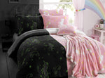 OLIVIA ROCCO Rainbow Unicorn Glow In The Dark Teddy Fleece Duvet Set For Kids Super Soft