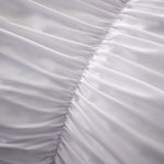 OLIVIA ROCCO Ruched White Microfibre Duvet Cover Set With Pillowcases Ruffle Bedding