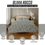 OLIVIA ROCCO Snowy Reindeers Reversible Duvet Cover Set With Pillowcases Polycotton