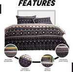 OLIVIA ROCCO Oslo Black Flannel Duvet Cover Set With Pillowcases Designed In England