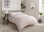 OLIVIA ROCCO Chambray Reversible Duvet Set Cotton Rich Bedding In Grey And Pink Sizes