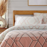 OLIVIA ROCCO Havanna Geo Reversible Luxury Cotton Blend Duvet Cover Set With Pillowcases