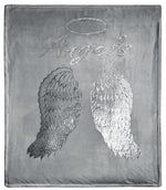 OLIVIA ROCCO Angel Wings Teddy Fleece Duvet Set Pink White Grey Super Soft Faux Fur