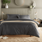 OLIVIA ROCCO Monaco Seersucker Duvet Cover Set Grey And White With Pillowcases For Single