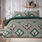 OLIVIA ROCCO Stag Printed Reversible Polycotton Duvet Cover Set Easy Care Single Double