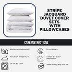 OLIVIA ROCCO Stripe Jacquard Reversible Cotton Blend Duvet Cover Set With Pillowcases