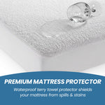 OLIVIA ROCCO Waterproof Terry Towel Mattress Protector With Deep Skirt Highly Absorbent