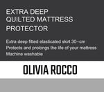 OLIVIA ROCCO Quilted Extra Deep Mattress Protector Microfibre Top Waterproof Reverse