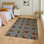 OLIVIA ROCCO Highland Cow Animal Print Non Slip Soft Durable Rug For Living Room Bedroom