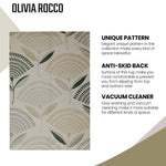 OLIVIA ROCCO Printed Rug Linnea Design Non Slip Soft Durable Floor Rug For Living Room