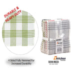OLIVIA ROCCO Pack of 5 Houndstooth Cotton Tea Towels 45cm X 65cm Super Absorbent Quick