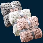 OLIVIA ROCCO Handmade Chunky Cable Knit Throw Oversized Super Soft Fleece Blanket Decor