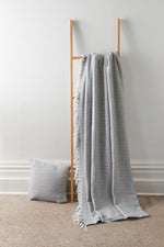 OLIVIA ROCCO Regal Handwoven Pure Cotton Throw Blanket Diamond Geometric Pattern