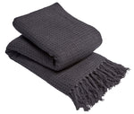 OLIVIA ROCCO Lisbon Pure Indian Cotton Handwoven Honeycomb Throw Blanket Lightweight