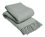 OLIVIA ROCCO Lisbon Pure Indian Cotton Handwoven Honeycomb Throw Blanket Lightweight
