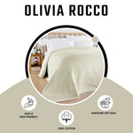 OLIVIA ROCCO Florian Checked Throw Blanket Natural Cotton Bedspread For Sofas Armchairs