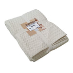 OLIVIA ROCCO Florian Checked Throw Blanket Natural Cotton Bedspread For Sofas Armchairs