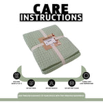OLIVIA ROCCO Florian Checked Throw Blanket Sage Green 100% Cotton Bedspread For Sofas