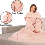 OLIVIA ROCCO Wearable TV Blanket With Sleeves And Pocket Ultra Soft Fleece 140x183