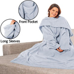 OLIVIA ROCCO Wearable TV Blanket With Sleeves And Pocket Ultra Soft Fleece 140x183