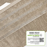 OLIVIA ROCCO Belmont Viscose Stripe Beige Towels 100% Cotton Hotel Quality Bath Towels