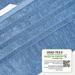 OLIVIA ROCCO Belmont Viscose Stripe Blue Towels 100% Cotton Hotel Quality Super Absorbent