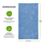OLIVIA ROCCO Belmont Viscose Stripe Blue Towels 100% Cotton Hotel Quality Super Absorbent