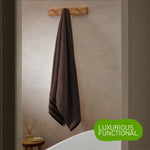 OLIVIA ROCCO Belmont Viscose Stripe Brown Towels 100% Cotton Hotel Quality Bath Towels