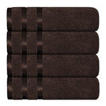 OLIVIA ROCCO Belmont Viscose Stripe Brown Towels 100% Cotton Hotel Quality Bath Towels