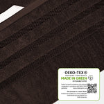 OLIVIA ROCCO Belmont Viscose Stripe Brown Towels 100% Cotton Hotel Quality Bath Towels
