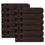 OLIVIA ROCCO Belmont Viscose Stripe Brown Towels 100% Cotton Hotel Quality Bath Towels