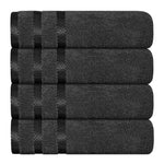 OLIVIA ROCCO Belmont Viscose Stripe Grey Towels 100% Cotton Hotel Quality Super Absorbent