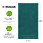 OLIVIA ROCCO Belmont Viscose Stripe Jade Green Towels 100% Cotton Hotel Quality Easy-Care Hotel-Quality Bathroom